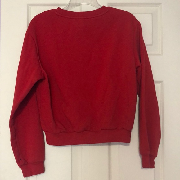 Small H&M red cropped sweatshirt - Picture 2 of 2